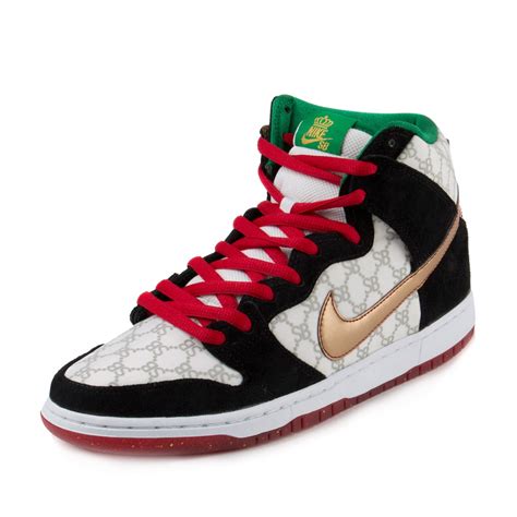 nike mens dunk high premium sb white metallic gold-black fabric|buy nike sb dunk high.